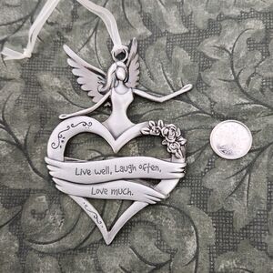'Pewter Ornament -"Live, Love, Laugh"